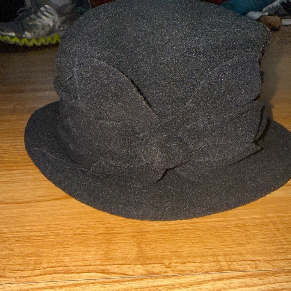 Vintage Style Black Fleece Winter Bucket Hat - Warm & Cozy - One Size